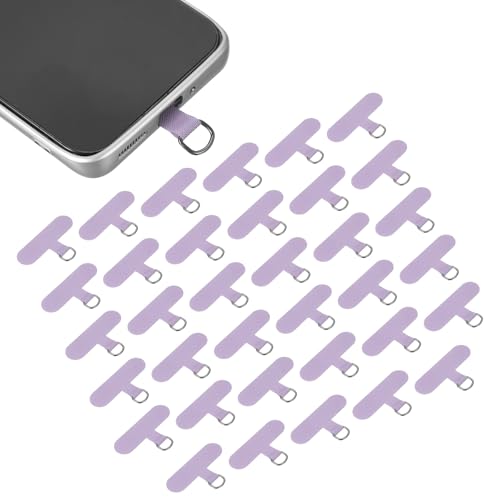 uxcell 36pcs Phone Tether Tab, Universal Phone Lanyard Patch t Shape Cell Phones Strap Replacement Part for Most Smartphone Cases, Purple - color: Purple