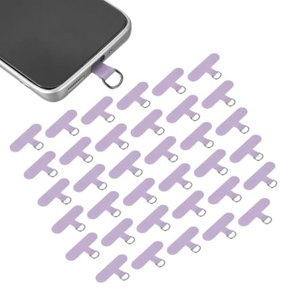 uxcell 36pcs Phone Tether Tab, Universal Phone Lanyard Patch t Shape Cell Phones Strap Replacement Part for Most Smartphone Cases, Purple - color: Purple