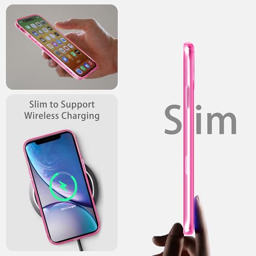 JJGoo Compatiable with iPhone XR Case Clear, Transparent Shockproof Phone Case, Slim Anti-Scratch Hard PC Back Protective Cover Bumper, Transparent Pink - color: Transparent Pink