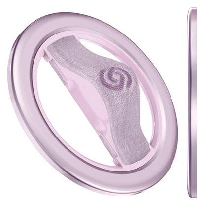 EWA MagOne Lite 3rd Gen Cell Phone Ring Holder, with Replaceable 360° Rotation Elastic Finger Strap, Phone Grip Compatible with,15,14,13 Pro/Max/Plus-(Purple)