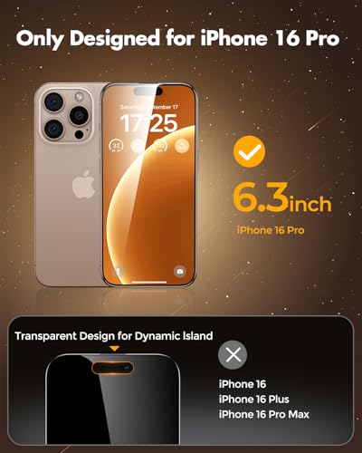 UNBREAKcable Privacy Screen Protector for iPhone 16 Pro, Full Coverage Shatterproof Tempered Glass [True 28°Anti Spy] [9H Hardness] [Easy Installation Frame] 2-Pack Private Screen for iPhone 16 Pro - size: iPhone 16 Pro