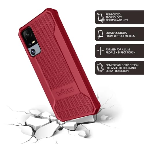 BELTRON Phone Case for Jitterbug Smart 4, Slim Industrial Strength Protective Grip Case with Reinforced Technology for TCL 40XL / Lively Jitterbug Smart4 (Red) - color: Red