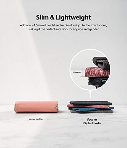 Ringke Flip Card Holder ID Adhesive 3M Premium Stick Fashion Multi-Card Slot Wallet Case Credit Card Cash Pouch Attachment Compatible with Most Smartphones, Android and More - Red - color: 1-Magnetic Red
