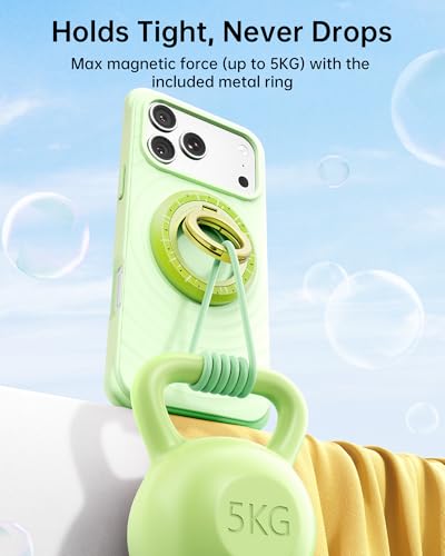SYNCWIRE Magnetic Phone Ring Holder, for MagSafe Phone Grip Stand Kickstand - color: Kiwi Spark