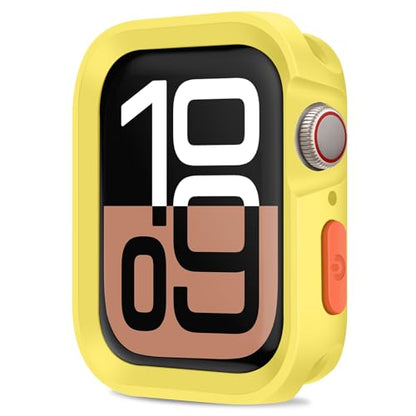 Amizee Rugged Case Compatible with Apple Watch Case Series 11/10 42mm, Soft TPU Shockproof Bumper Drop Proof Protective Cover Compatible with iWatch - Yellow - color: Yellow, size: 42 mm