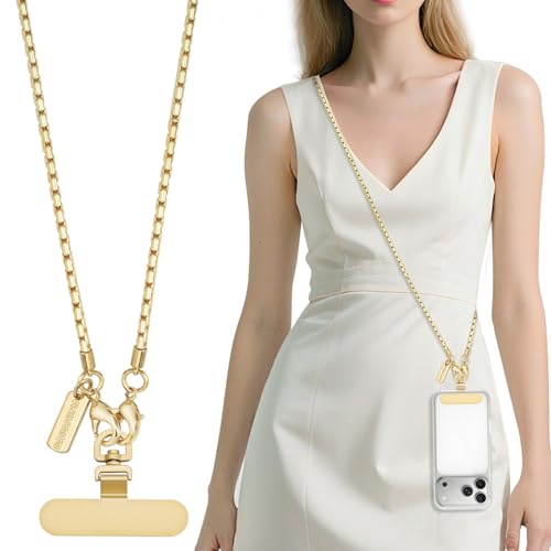 Dadanism Universal Phone Lanyard Crossbody, Gold - color: Gold, size: 128 cm