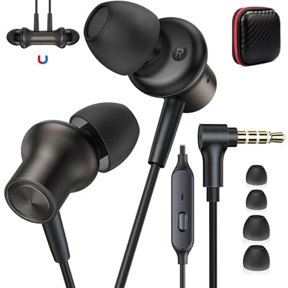 ASKUBSKU Wired Earbuds 3.5mm Headphones for Chromebook Laptop PC, Brown - color: Brown