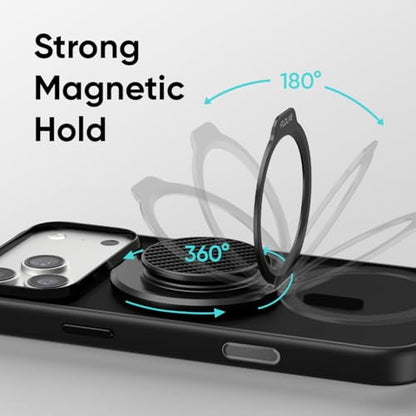 FLOLAB ForgeGrip Strong Magnetic Phone Holder & Phone Grip for MagSafe Grip iPhone Accessories Magnetic Phone Grip, Ring Holder & Stand, Satisfying Snap Grip - Carbon Fiber - color: Carbon Fiber