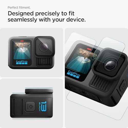 Spigen GlasTR SLIM Screen Protector Tempered Glass for Gopro Hero 13 Black | 9H+ Tempered Glass, Scratch Resistant, 100% Optical Clarity, 2.27" Precision Fit, Wing-Film Alignment, Multi-Pack