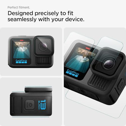 Spigen GlasTR SLIM Screen Protector Tempered Glass for Gopro Hero 13 Black | 9H+ Tempered Glass, Scratch Resistant, 100% Optical Clarity, 2.27" Precision Fit, Wing-Film Alignment, Multi-Pack