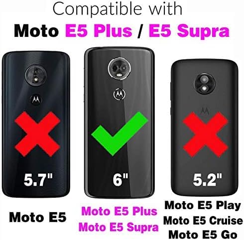NEM Case Compatible with Moto G7 Power/Motorola G7 Supra/XT1955/Moto E5 Plus/XT1922/E5 Supra - Shockproof Brushed Case (Black) - color: Black