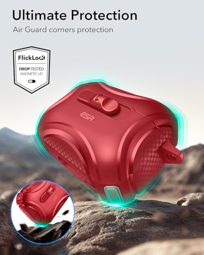 ESR for AirPods Pro 3 Case (2025), Compatible with MagSafe, Red - color: Red, size: AirPods Pro 3 Case