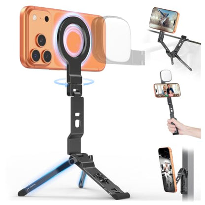 OMOTON TP03 [Ultra-Slim] 360° Rotating for MagSafe Tripod Stand with Hook - color: 1-Black