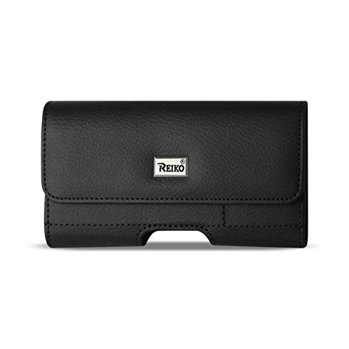 Reiko Wireless Horizontal Leather Pouch with Card Holder, 6.37"X3.21"X0.43" - Black - size: 643204
