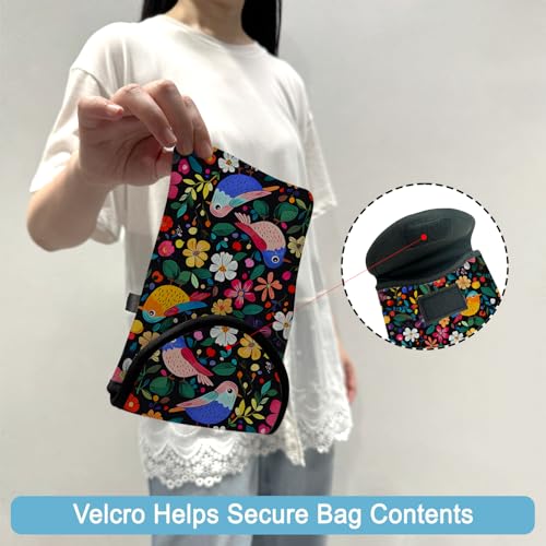 Neoprene Cell Phone Sleeve Pouch Case Bag with Crossbody Strap Neck Lanyard for Women 7.5 X 4.3 in Flower Bird - color: Flower Bird 1