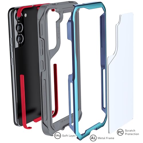 Ghostek ATOMIC slim S22+ 5G Phone Case with Clear Back and Iridescent Aluminum Bumper Military Grade Shockproof Protective Phone Cover Designed for 2022 Samsung Galaxy S22+ Plus (6.6 Inch) (Prismatic) - color: Prismatic, size: Galaxy S22 Plus