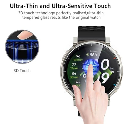 6-Pack Tempered Glass for Amazfit Active 3 Premium Watch Screen Protector, 9H HD Clear Anti-Scratch Tempered Glass Protection Film for Amazfit Active 3 Premium, Bubble Free Anti Scratch - size: Amazfit Active 3 Premium