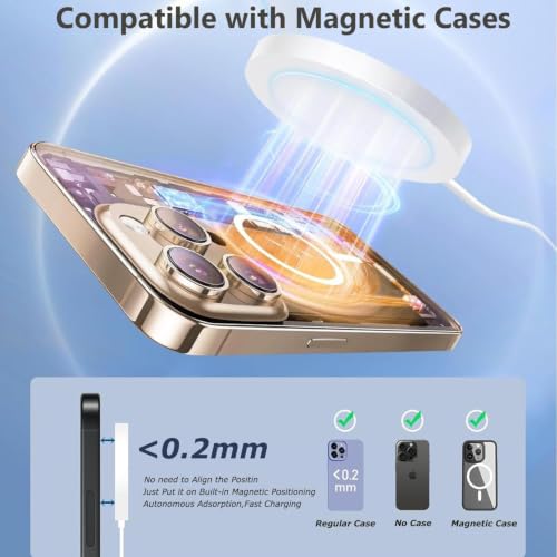 Magnetic iPhone Wireless Charger 15W Mag Safe Fast Wireless Charger Pad 3FT - size: 3FT