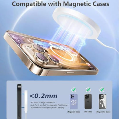 Magnetic iPhone Wireless Charger 15W Mag Safe Fast Wireless Charger Pad 3FT - size: 3FT