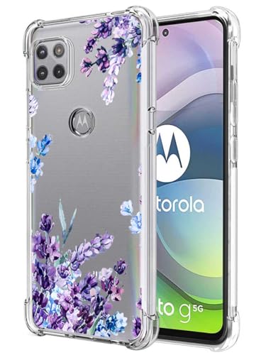 for Moto One 5G Ace Case, Moto G 5G Case, Slim Flexible TPU for Girls Women Airbag Bumper Shock Absorption Rubber Soft Silicone Case Cover Fit for Motorola Moto One 5G Ace (Purple Lavender) - color: Purple Lavender