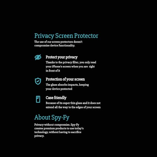Privacy Tempered Glass Screen Protector for iPhones by Spy-Fy - size: iPhone 14 Pro Max