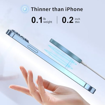 for MagSafe Charger, Magnetic Wireless Charging Pad for iPhone 17/17 Pro/17 Pro Max/Air/16 15 14 13 12 Pro Max Plus mini & AirPods 2 3 Pro, Strong Magnet, Aluminum Alloy, USB-C/A Ports(Blue) - color: Blue
