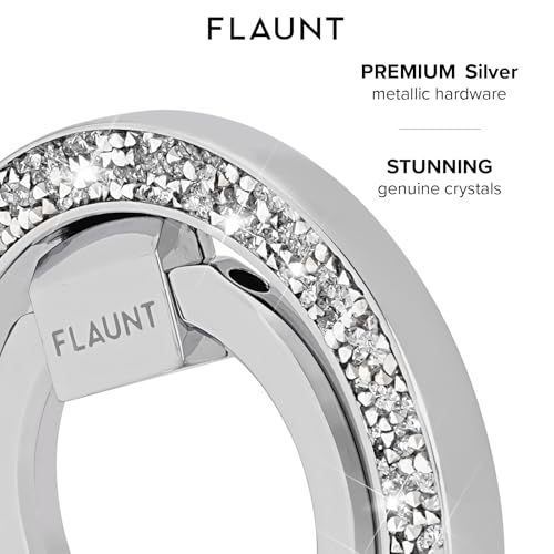 Flaunt MagSafe Phone Ring Holder and Stand - Silver Crystal Elegance - color: Silver Crystal Elegance