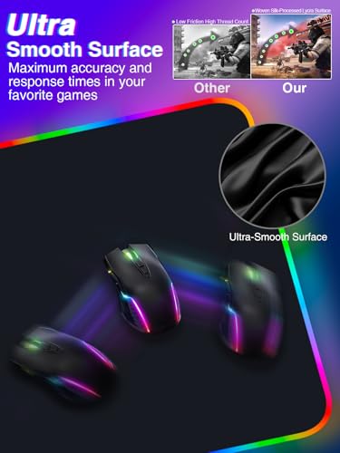 Magnetic Charging Mouse Pad 31.5x15.75, 15W Fast Wireless Charging Desk Mat, XXL Desk Pad RGB Gaming Mousepad, Home Office Large Keyboard Pad with Ultra-Smooth Surface, Non-Slip Base - color: 31.5x15.75"Magnetic RGB-Black with PD Charger