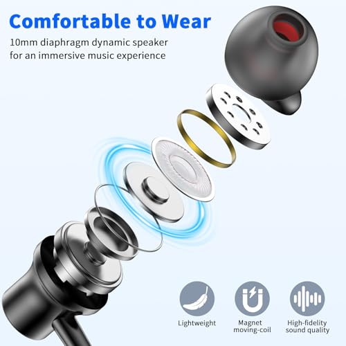 3.5mm Headphones Wired Earbuds for Laptop School Computer PC,Black - color: Black
