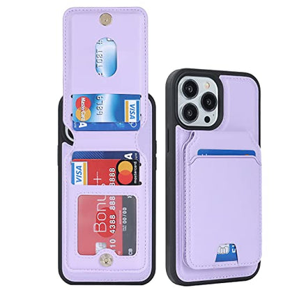 iCoverCase Wallet Case for iPhone 13 Pro Max/12 Pro Max Compatible with MagSafe, Magnetic Detachable Card Slots Holder PU Leather Kickstand Wireless Charging Case 6.7 Inch (Clove Purple) - color: Clove Purple
