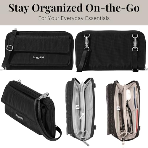 Baggallini Rfid Phone Wallet Crossbody - color: Black