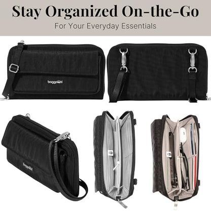 Baggallini Rfid Phone Wallet Crossbody - color: Black