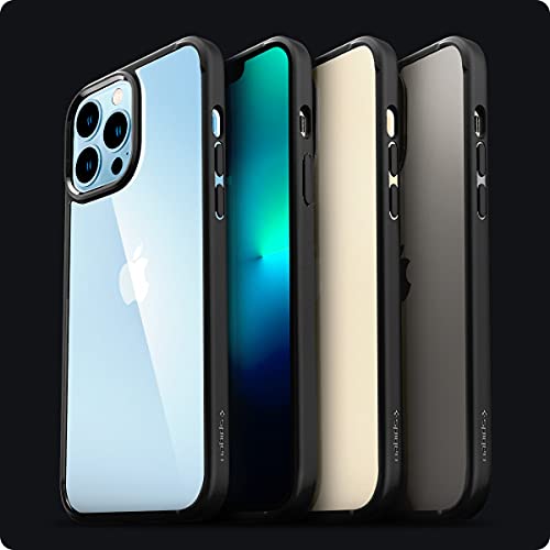 Spigen for iPhone 13 Pro Case, Ultra Hybrid [No Magnet Ring][Anti-Yellowing] - Matte Black | Anti-Yellowing Crystal Clarity, Qi Wireless Charge Ready, Patented Air Cushion, MIL-STD-810H Military-Grade Drop Protection - color: Matte Black, size: iPhone 13