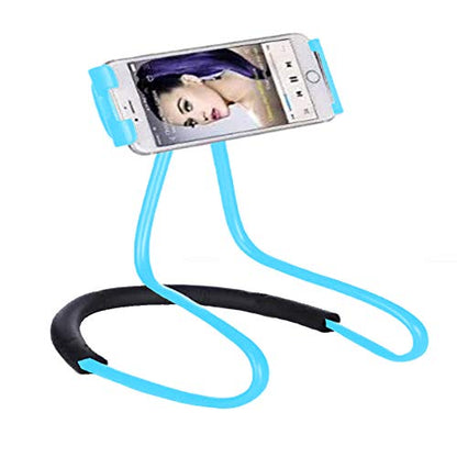 Lazy Bracket - Universal Hanging on Neck Lazy Phone Holder DIY Free Rotating Stand on Table Smart Multiple Functions Mobile Phone Mount Stand(Blue) - color: Blue