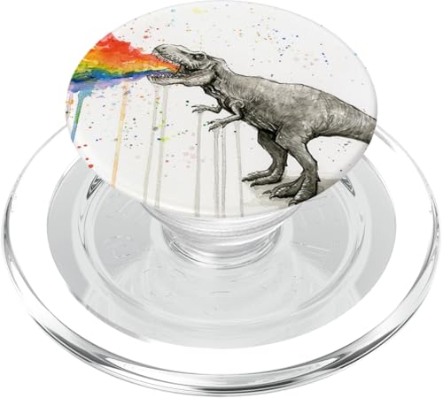 Watercolor Colorful T-Rex Dino Dinosaur Pop Mount Socket PopSockets PopGrip for MagSafe - style: Magnetic PopGrip