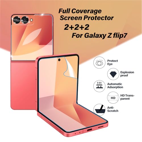 BIGFACE [6 in 1 for Samsung galaxy Z Flip 7/galaxy Flip 8 Screen Protector - size: Galaxy Z Flip 7/Flip 8(6.9")