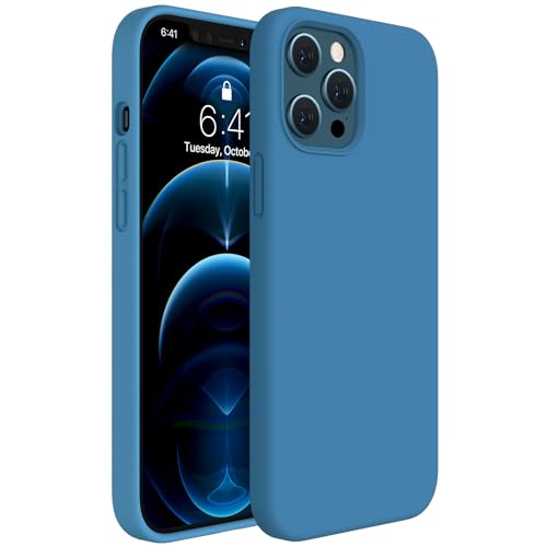 miracase Compatible with iPhone 12 Pro Max Case, [Soft Anti-Scratch Microfiber Lining], Liquid Silicone Case Gel Rubber Shockproof Drop Protection Phone Case for 12 Pro Max, Capri Blue - color: Capri Blue, size: iPhone 12 Pro Max