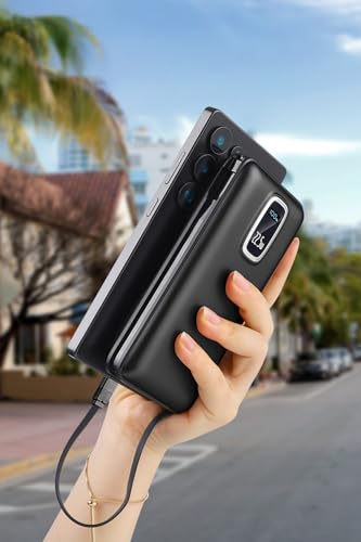 Portable Charger Power Bank - 45800mAh Fast Charging Portable Phone Charger with Built in Cables,External Battery Pack USB C Out/Input,Perfect for Camping/Hiking/Outdoor