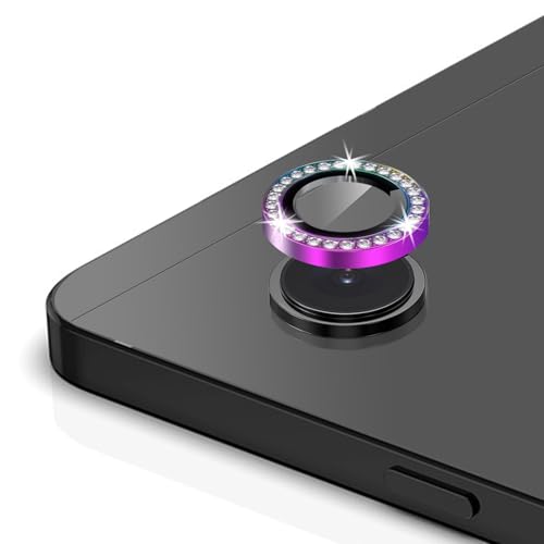 Zeking (2 Set) Bling Camera Lens Protector Compatible with Samsung Galaxy Tab A11, Glitter Bling Sparkly 9H Tempered Glass Camera Cover Protector Metal Individual Ring (Glitter-Purple) - color: GlitterSilver