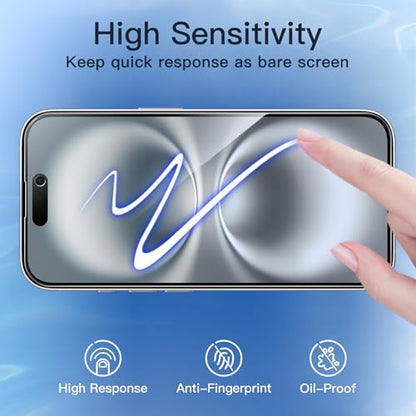 JETech Privacy Screen Protector for iPhone 16, 2-Pack - size: iPhone 16