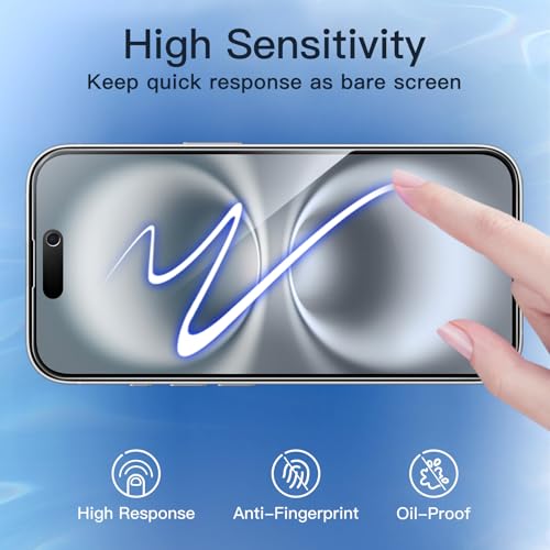JETech Privacy Screen Protector for iPhone 16, 2-Pack - size: iPhone 16