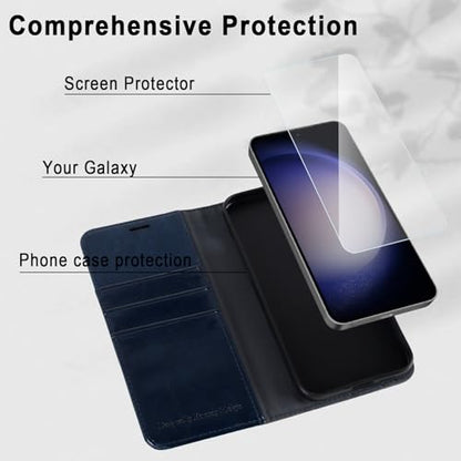 MONASAY Wallet Case for Samsung S23+ Plus with 3 Card Holders - Blue - color: Blue, size: Galaxy S23+ Plus