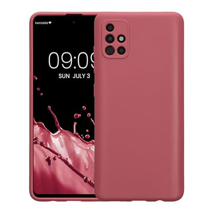kwmobile Case Compatible with Samsung Galaxy A51 Case - Protective Slim TPU Phone Cover - Soft Matte Finish - Dark Rose - color: Dark Rose, size: Galaxy A51