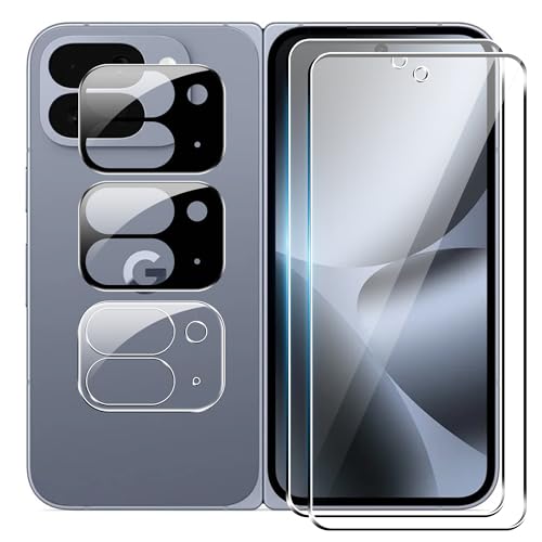 for Google Pixel 10 Pro Fold Screen Protector【2 Pack Front Tempered Glass Film+3 Pack Camera Lens Protector】 Ultra HD,9H Hardness,Anti-scratch - color: Pixel 10 Pro Fold