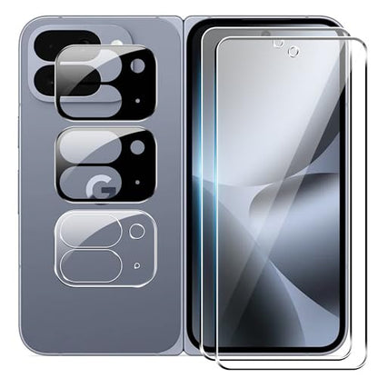 for Google Pixel 10 Pro Fold Screen Protector【2 Pack Front Tempered Glass Film+3 Pack Camera Lens Protector】 Ultra HD,9H Hardness,Anti-scratch - color: Pixel 10 Pro Fold