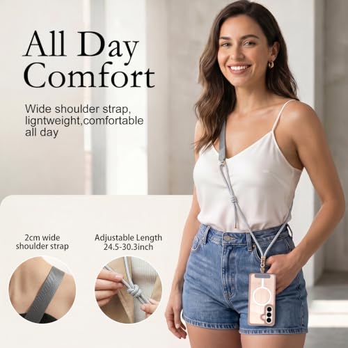 Phone Lanyard Crossbody Adjustable Strap for Travel Outdoor Grey - color: Grey