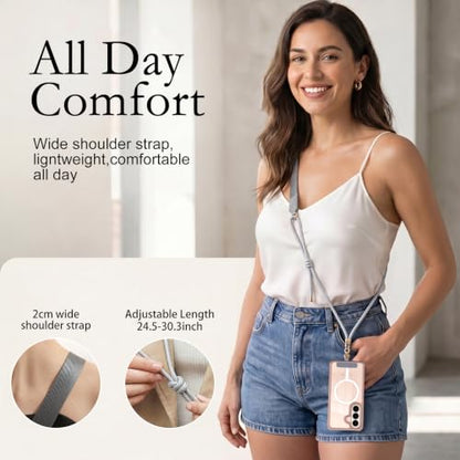 Phone Lanyard Crossbody Adjustable Strap for Travel Outdoor Grey - color: Grey