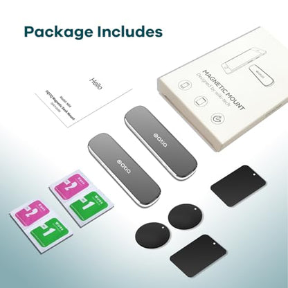 OQTIQ [2 Pack] Magnetic Phone Holder Mount with 4 Metal Plates - color: Black