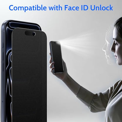 Fotbor [Ultra-Shield 26° True Privacy Screen Protector Compatible with iPhone 17 Pro, 2-Pack Elite Matte AG Etched Glass, 9H Anti-Shatter, with [Installation Master Kit] - size: iPhone 17 Pro-6.3 inch