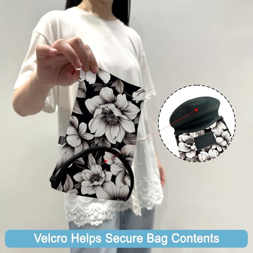 Neoprene Cell Phone Sleeve Pouch Case Bag with Crossbody Strap Neck Lanyard for Women 7.5 X 4.3 in Flower Black - color: Flower Black 1
